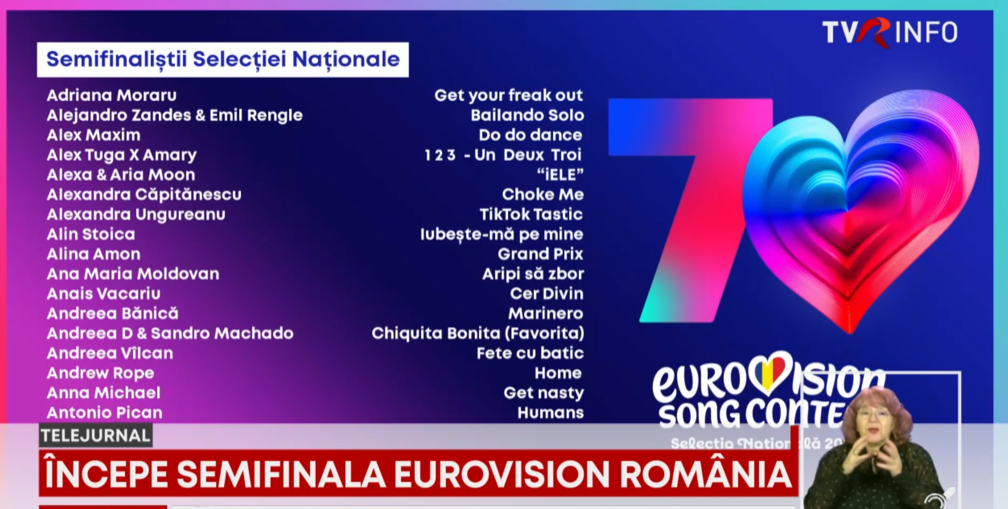 Încep audițiile Semifinalei Eurovision România. În direct, la TVR, pe platforma de streaming tvrplus.ro