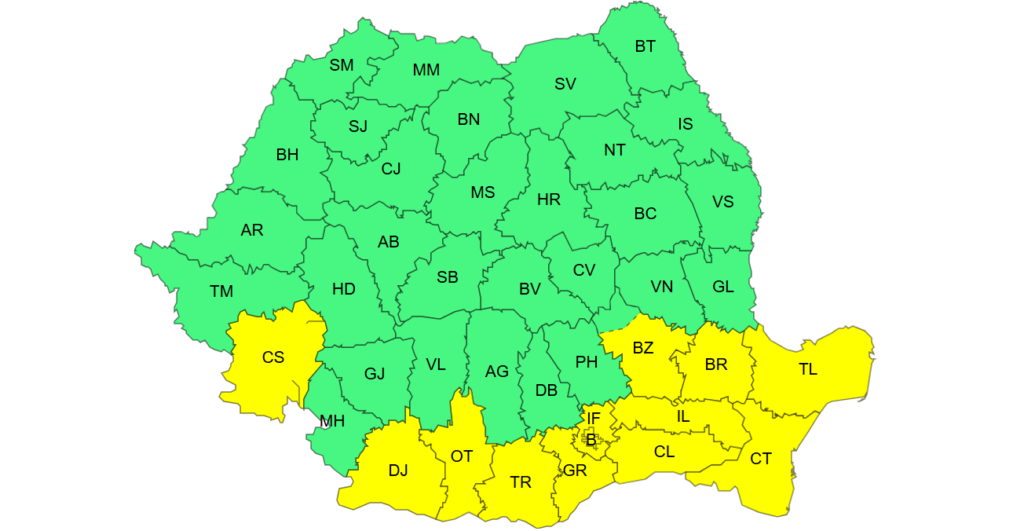 METEO. Cod de vreme rea. Ger, intensificări ale vântului, polei și ghețuș, ninsoare viscolită