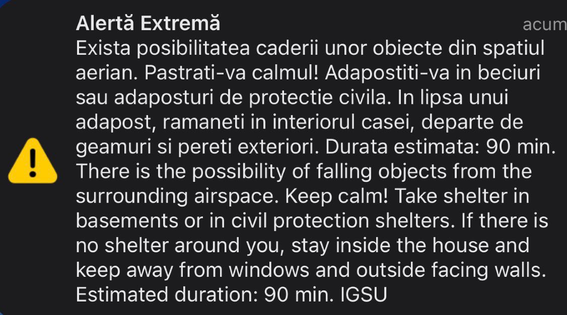 Nou mesaj Ro-Alert emis pentru populația din Tulcea, pe fondul războiului din Ucraina