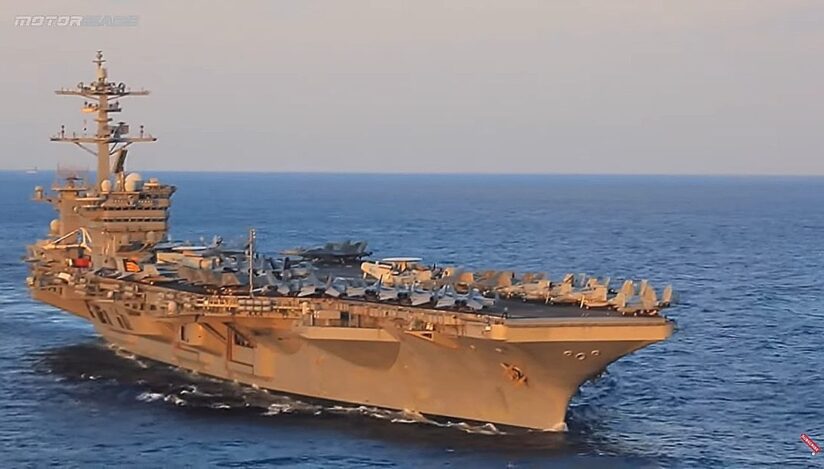 Portavionul american USS Abraham Lincoln / captura video