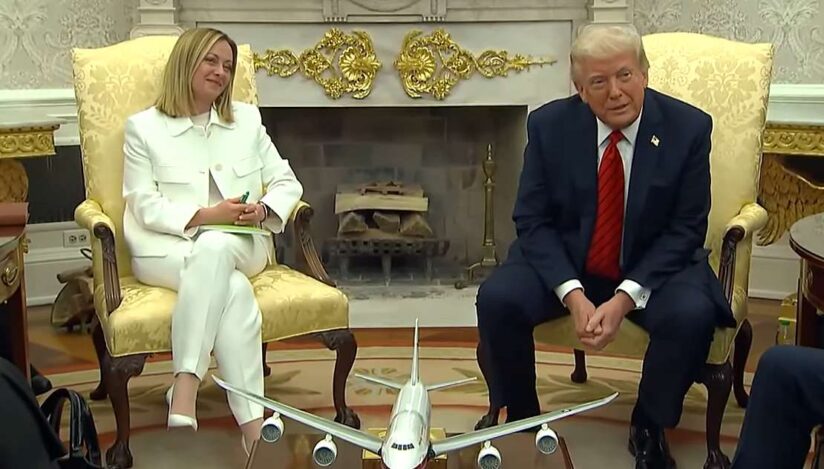 Discutii Meloni - Trump / captura video