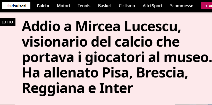 Avalanșă de reacții în presa internațională după moartea lui Mircea Lucescu: “Un vizionar al fotbalului, geniu neconvenţional”
