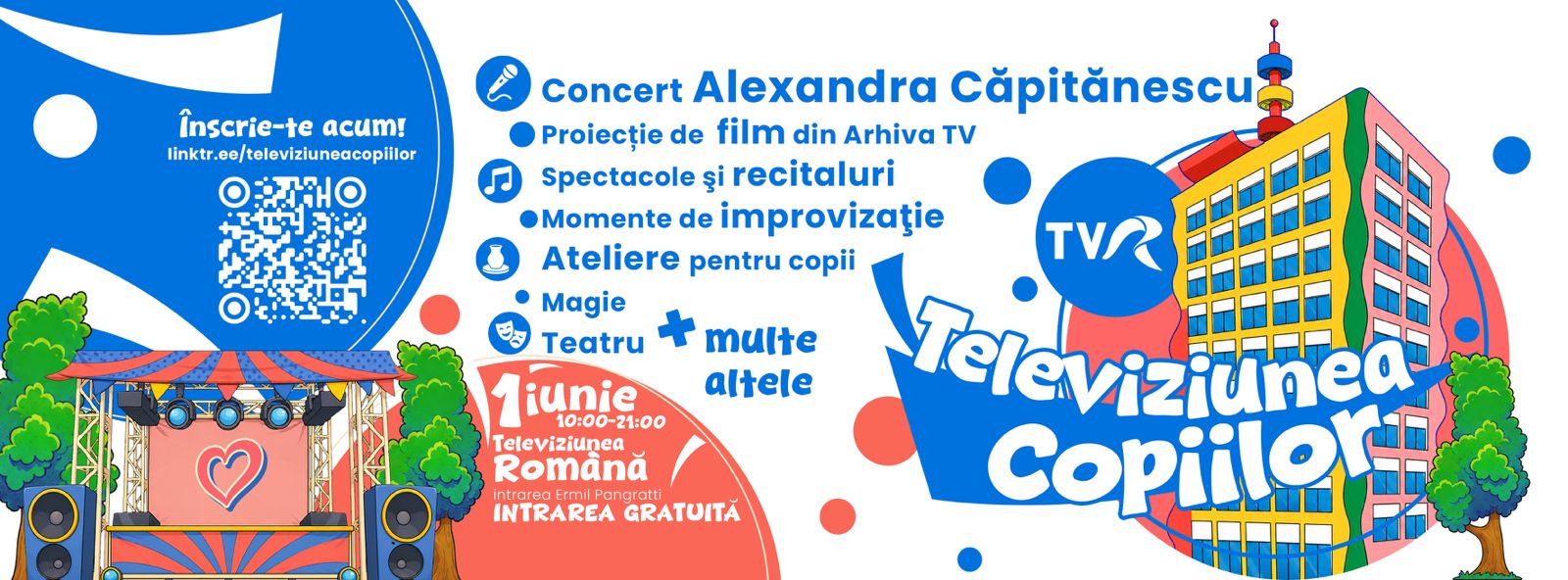De 1 Iunie, TVR devine „Televiziunea Copiilor”: porți deschise, ateliere și concert Alexandra Căpitănescu