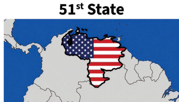Trump publică un desen care prezintă Venezuela drept “al 51-lea stat” american