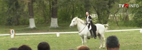 Spectacol ecvestru la Sâmbăta de Jos. Turiştii au putut admira cei mai frumoşi cai lipiţani din ţară