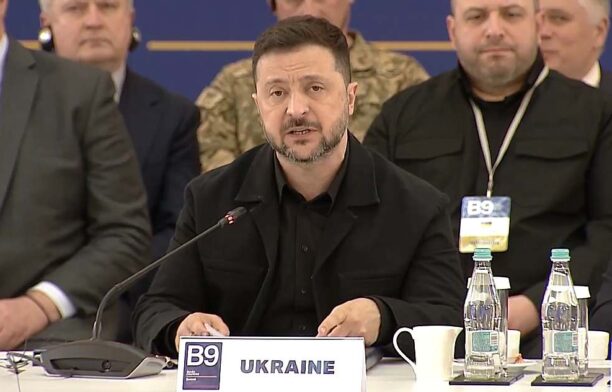 Volodimir Zelenski la summitul B9 / captura video