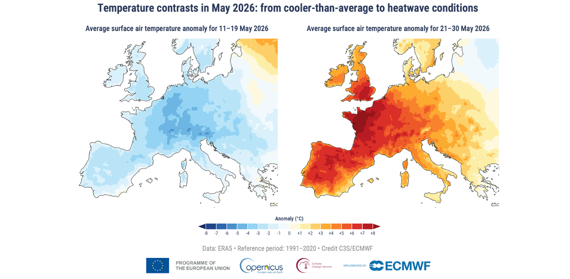 Mai 2026 a fost a doua cea mai caldă lună mai înregistrată v