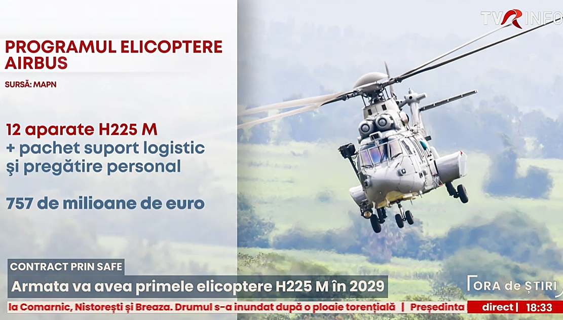 Armata României va primi primele elicoptere moderne H225 M în 2029